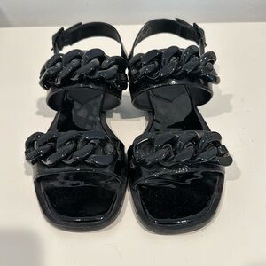 Tory Burch size 8 black patent sandal.